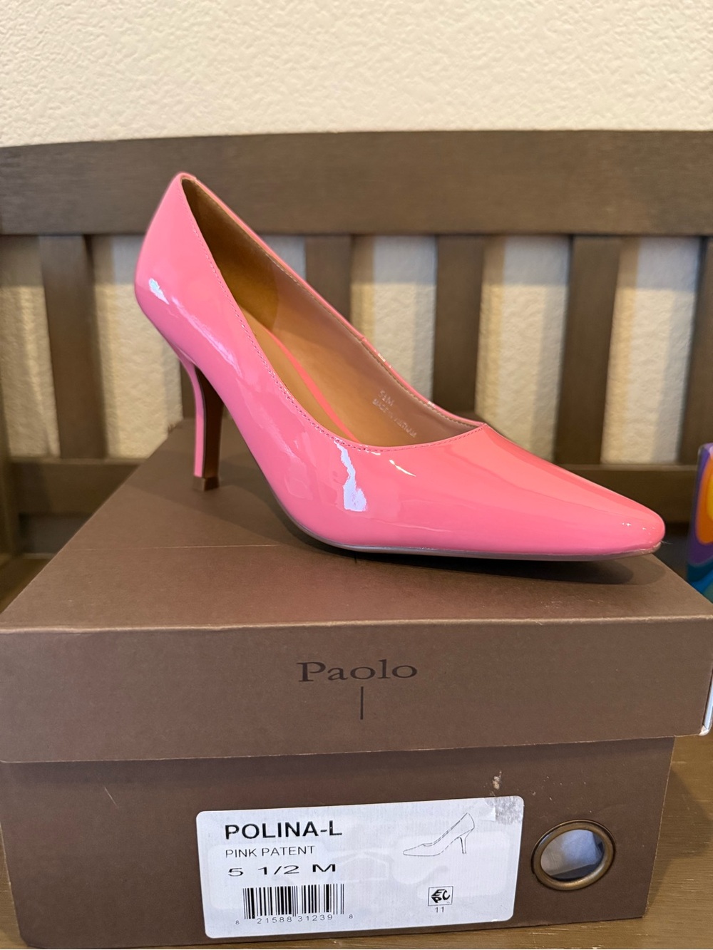 Paolo Hot Pink Patent Pointed-Toe Pump